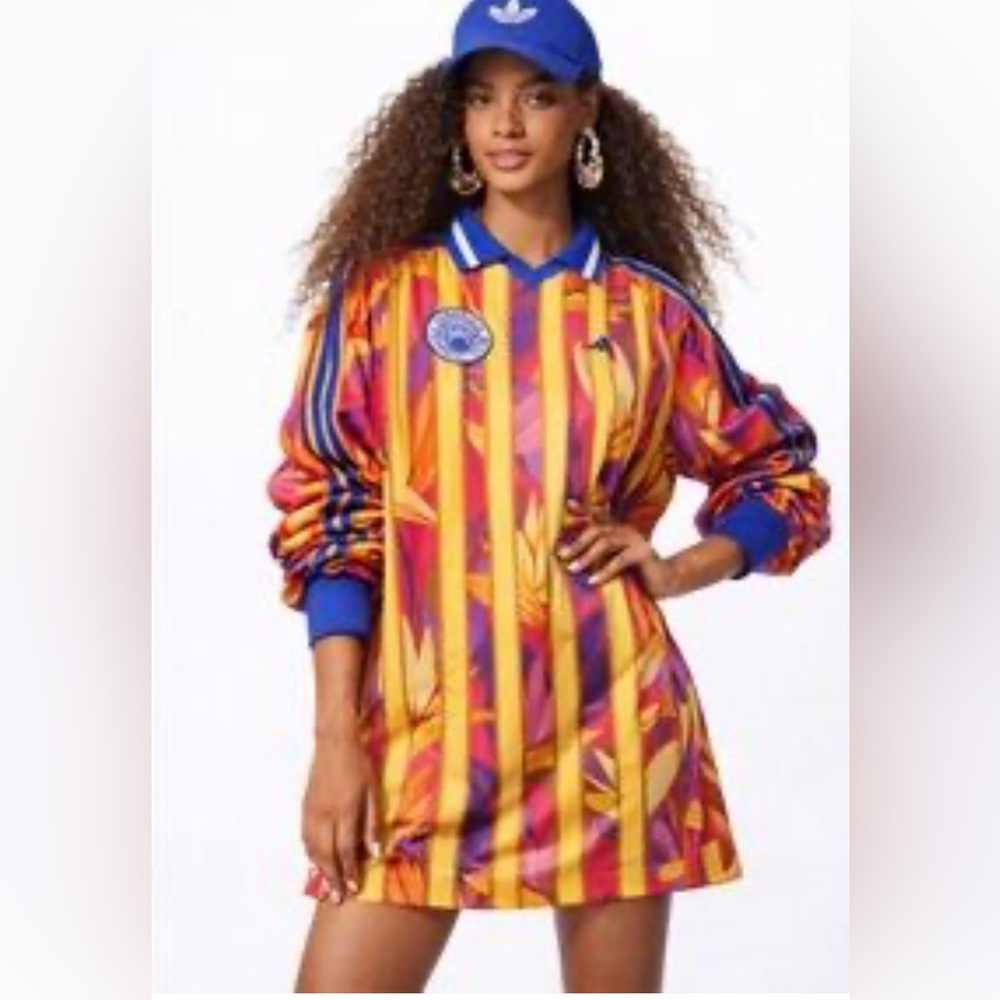 Farm Rio/Adidas Calab Bold Pink and Yellow Dress